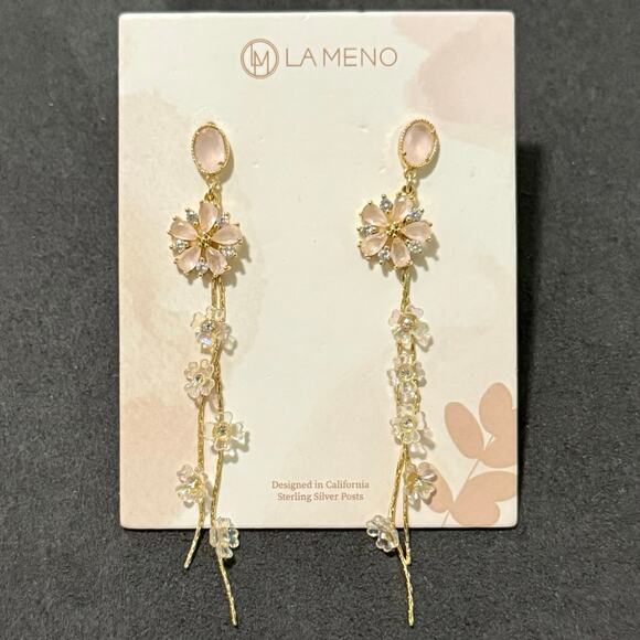 NEW | La Meno | Mini Cascading Holographic Flower Earrings - Picture 1 of 3
